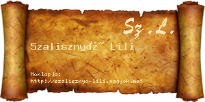 Szalisznyó Lili névjegykártya