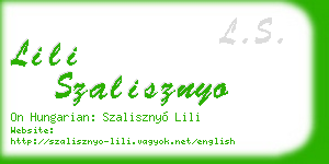 lili szalisznyo business card
